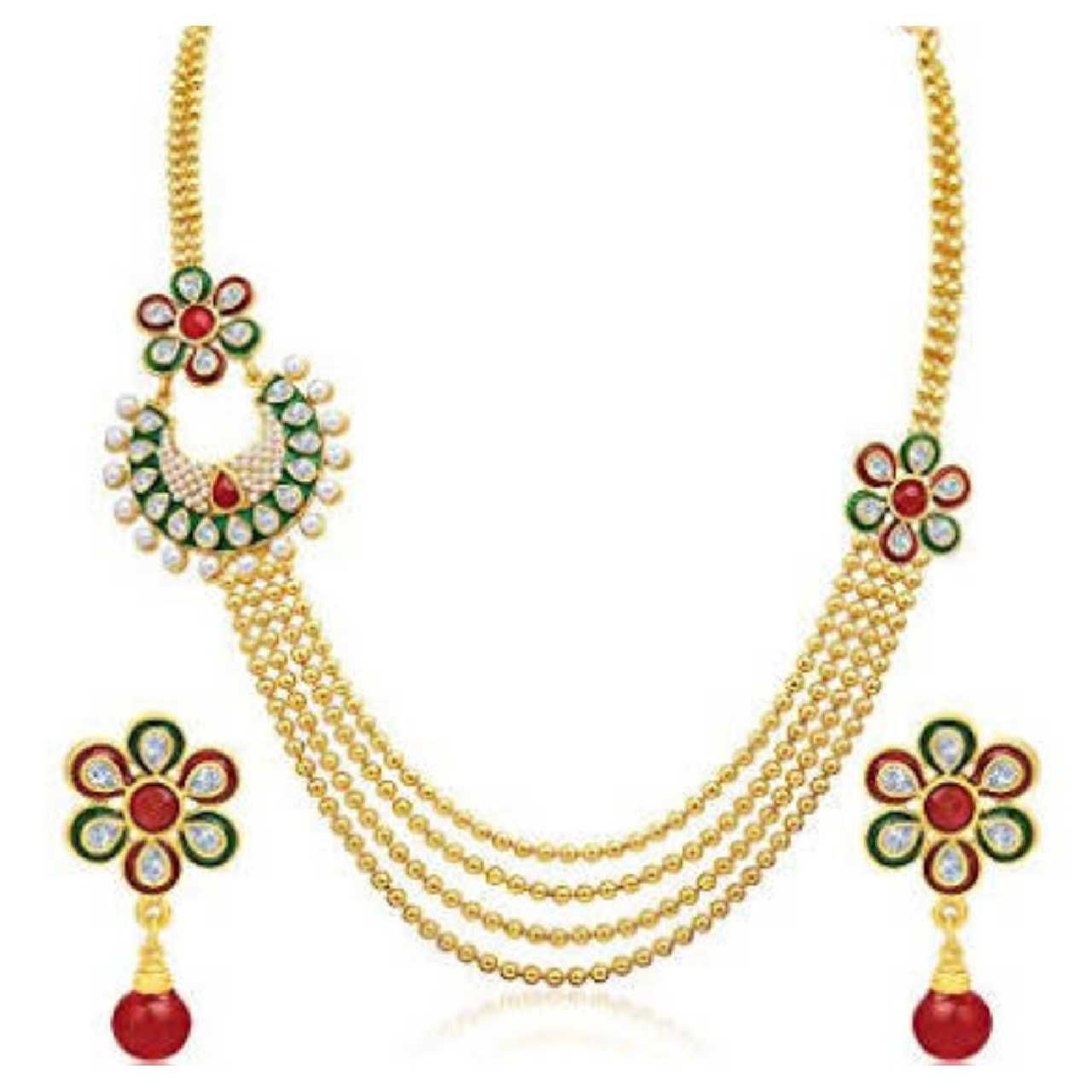 22K / 916 Gold Designer Indian Necklace Set