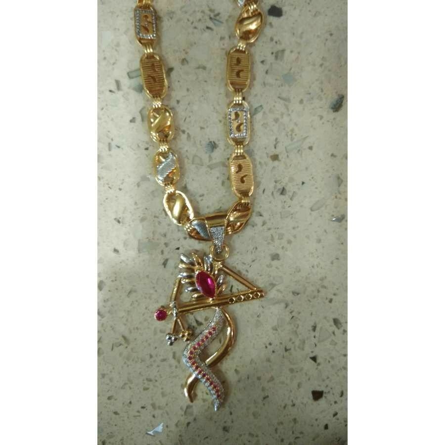22KT Gold Fancy Pendant Chain
