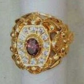 18K Gold Ladies Indian Fancy Ring Yellow
