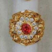18K Gold Ladies Indian Fancy Ring Yellow