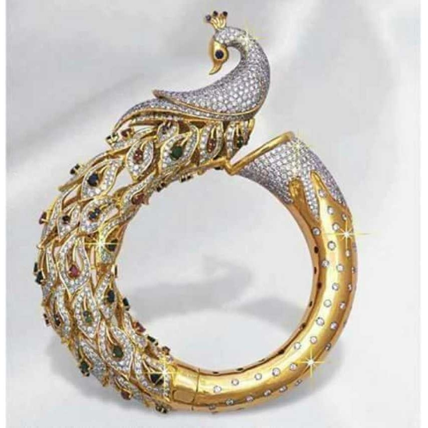 Gold Gents Indian Fancy Morpich Kada Yellow
