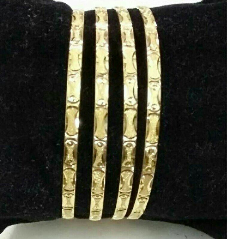 916 Gold Fancy CNC Bangle
