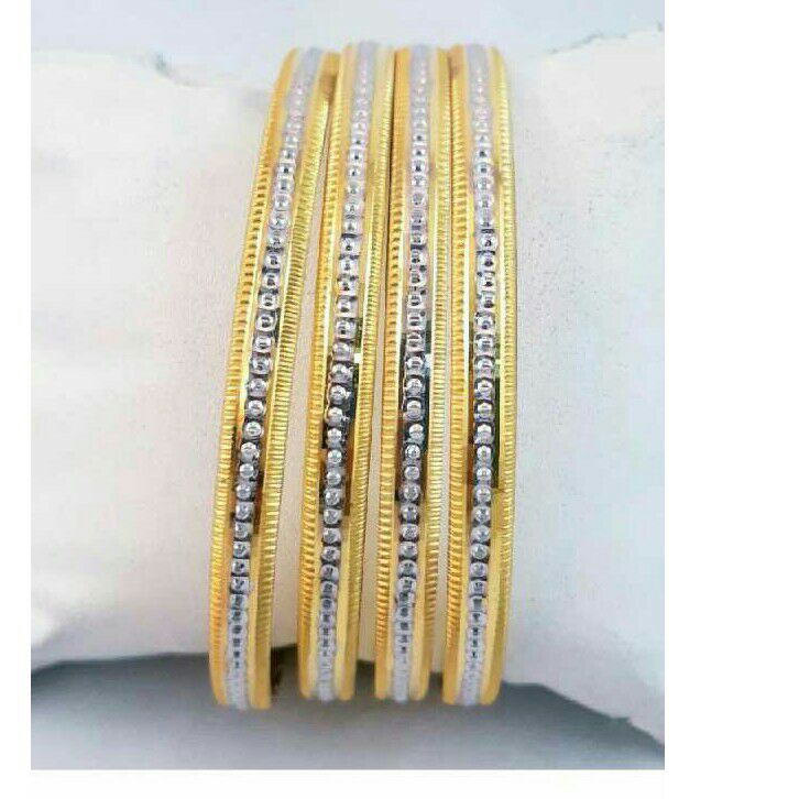 22K / 916 Stone Gold Designer CNC Bangle