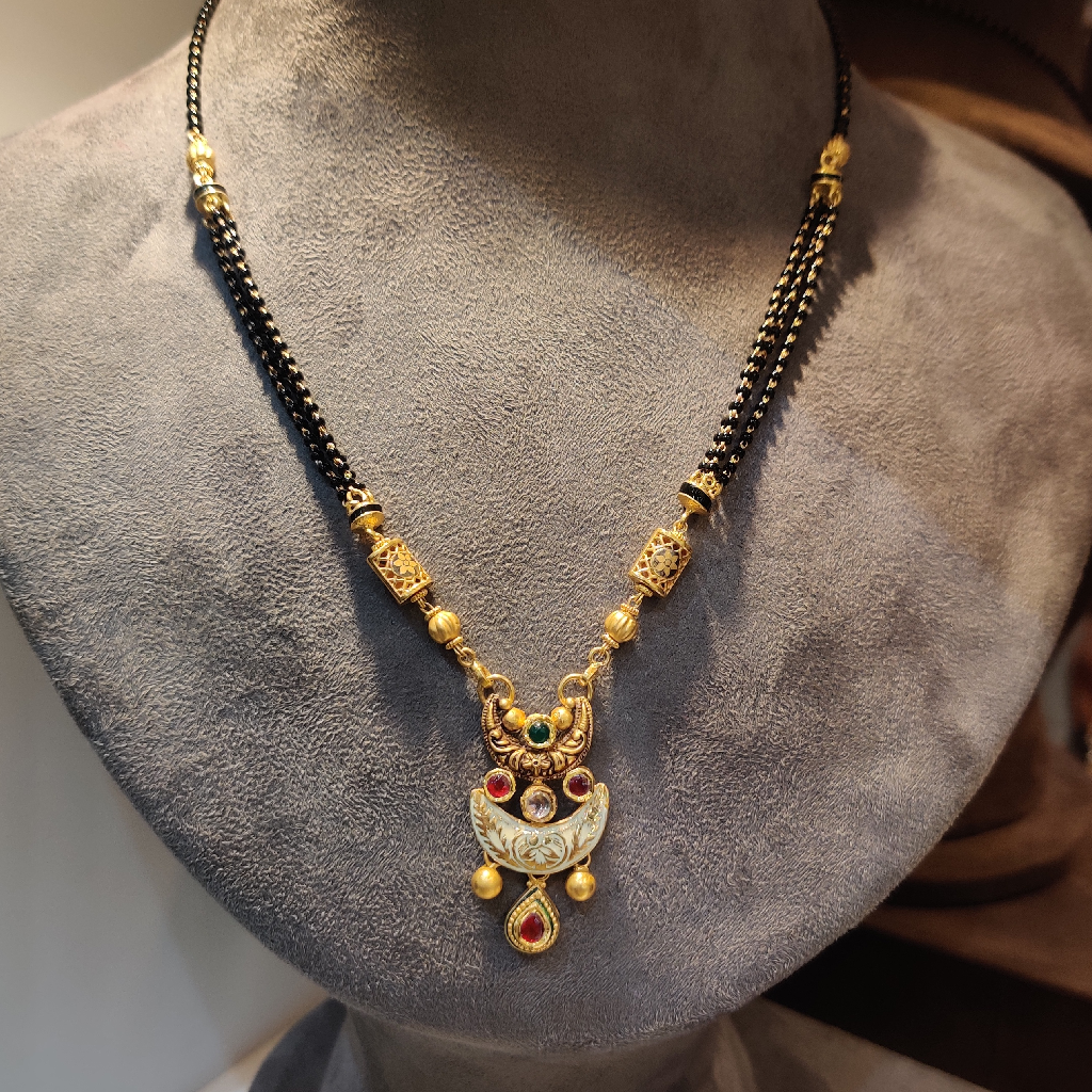 22 carat gold antique mangalsutra dokia
