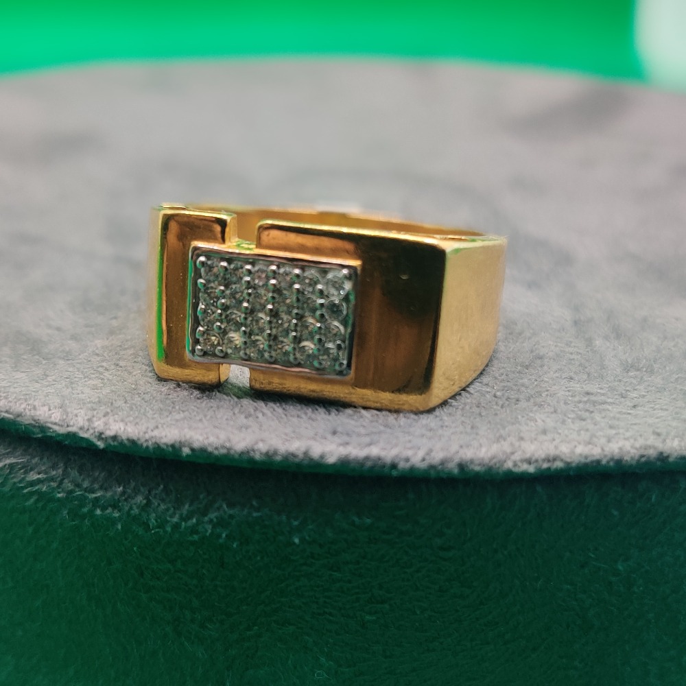 Gold With Diamond Ring For Mens