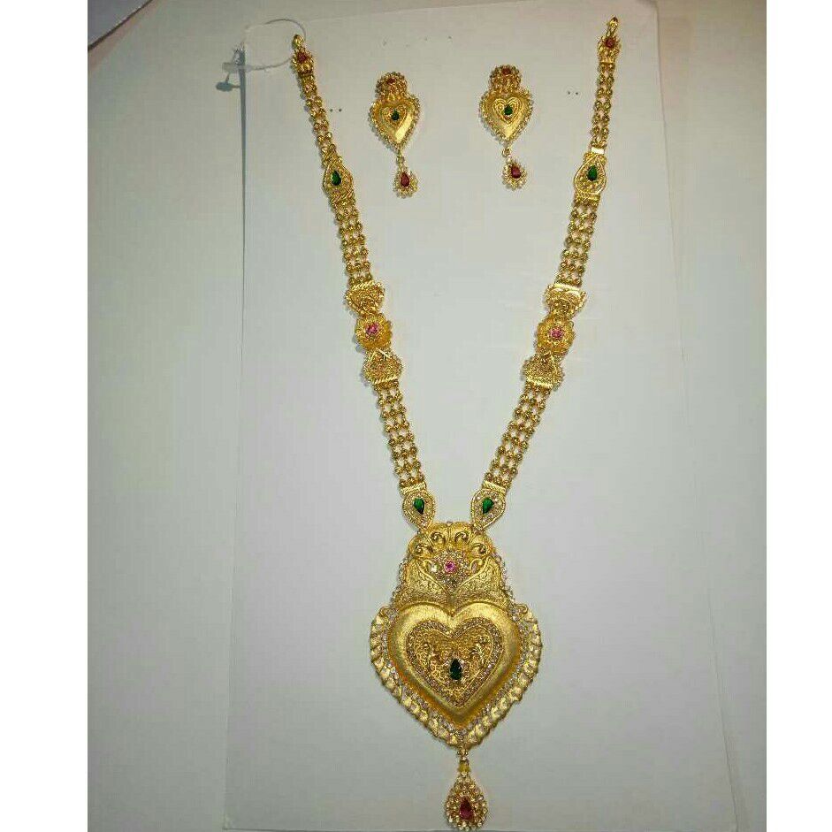 916 Gold Long Fancy Ladies Necklace Set