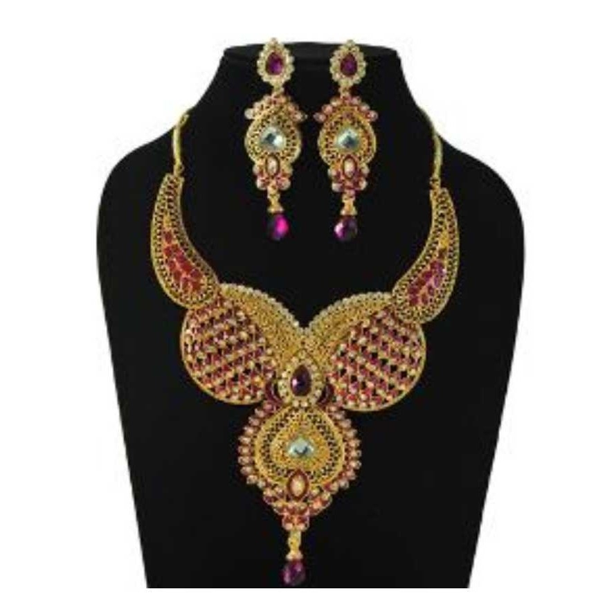 22K Gold Ladies Indian Fancy Necklace Set
