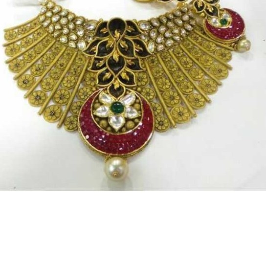 Gold Ladies Jadtar Fancy Necklace
