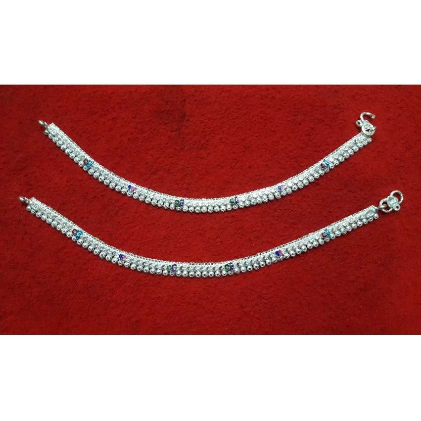 Silver Ladies Indian Fancy 2 line Payal White