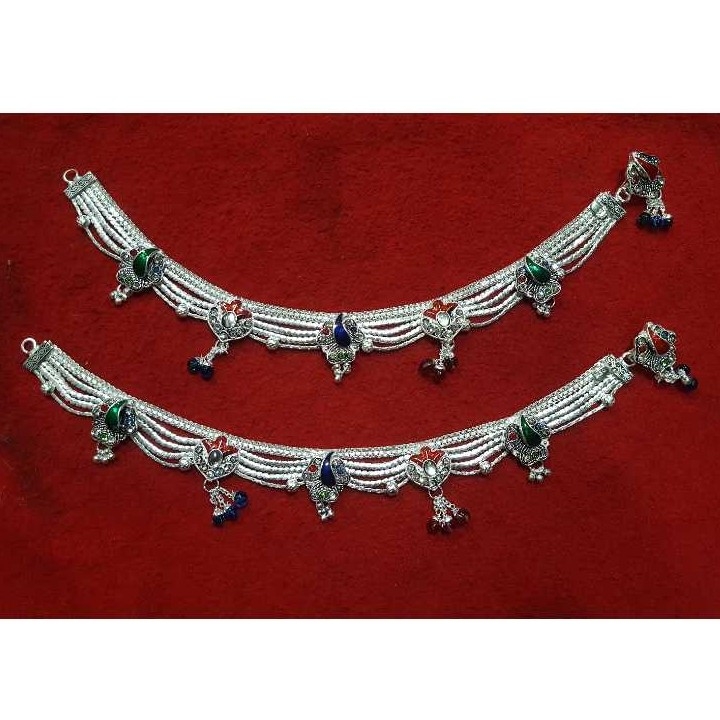 Silver Ladies Indian Bombay Fancy Payal White