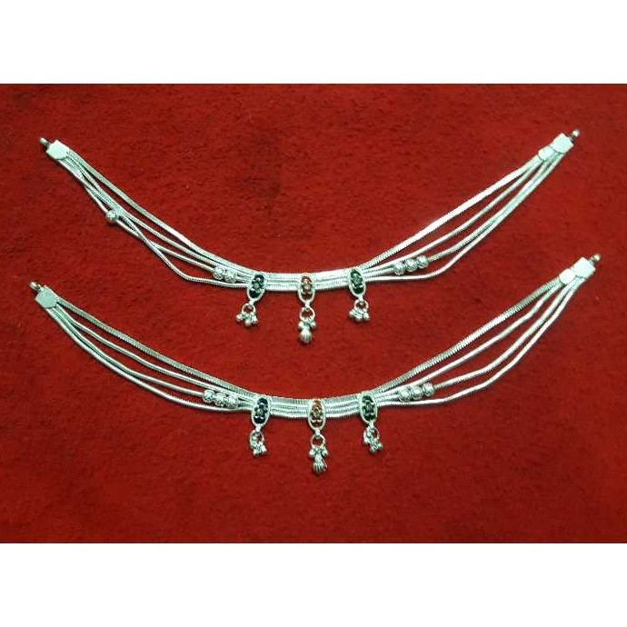 Silver Ladies Indian Bombay Fancy Payal White