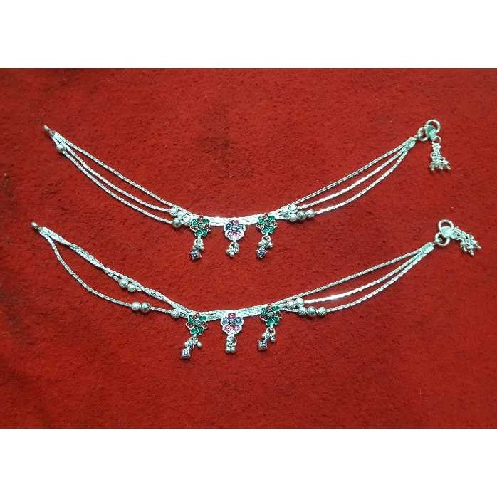 Silver Ladies Indian Bombay Fancy Payal White