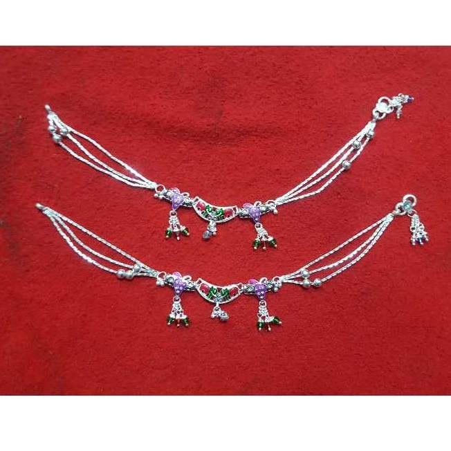 Silver Ladies Indian Bombay Fancy Payal White