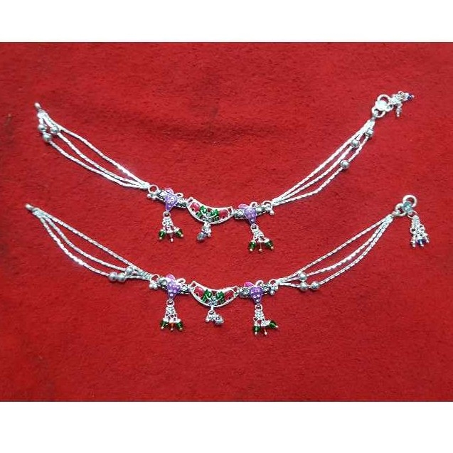Silver Ladies Indian Bombay Fancy Payal White