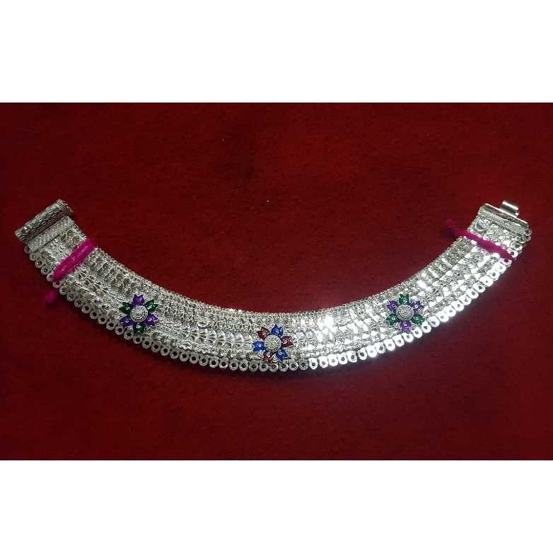 Silver Ladies Indian 5 line Fancy Savitri Payal White