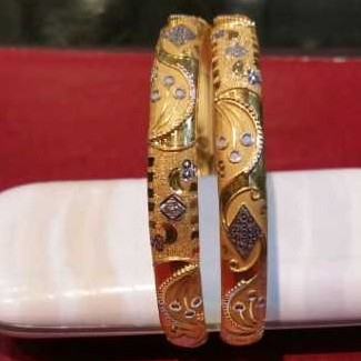Gold Ladies Indian Fancy Bangle Yellow