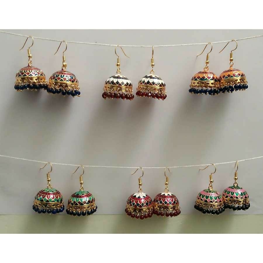 Ladies Copper Meenakari Jumkha