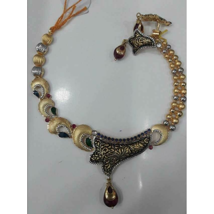 22KT Gold Ladies Indian Handmade Fancy Necklace Set