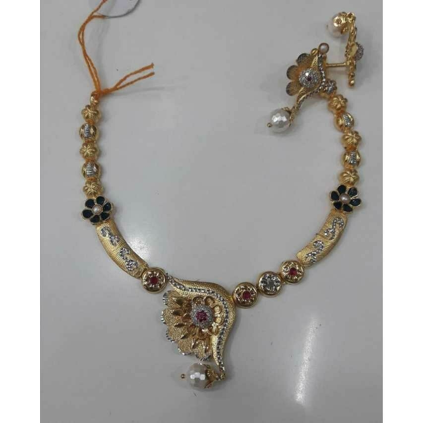 22KT Gold Ladies Indian Handmade Fancy Necklace Set
