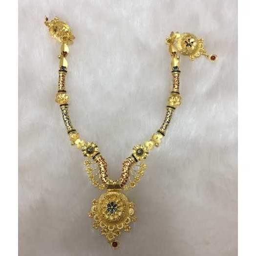22KT Gold Ladies Indian Fancy Necklace Set