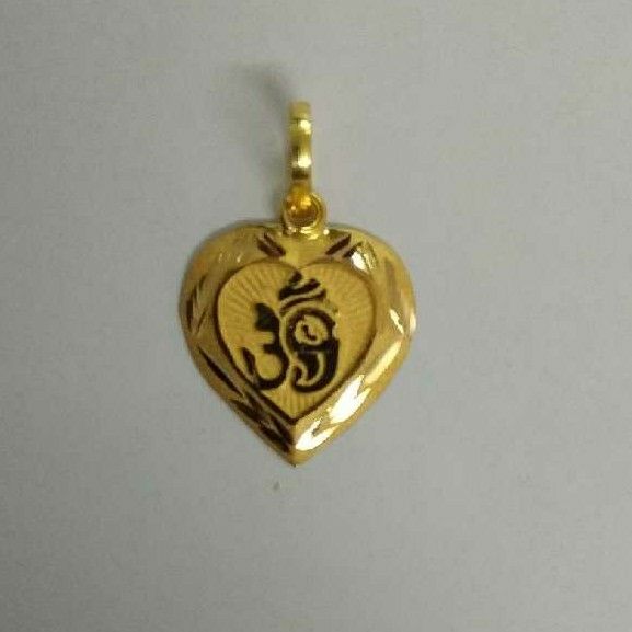 18K / 750 Gold Nakshi Ganesh Plain Pendant