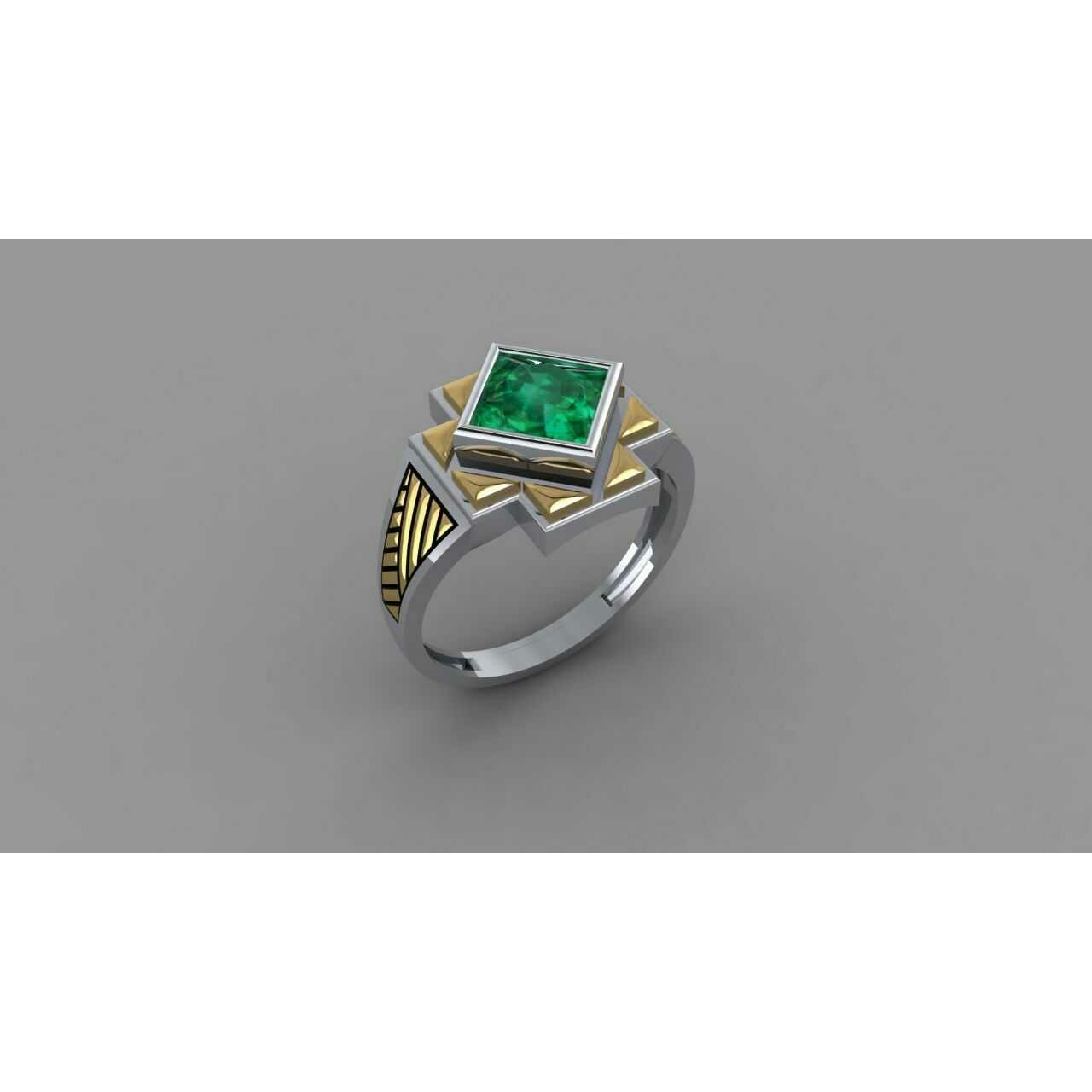 Unique Silver Single A.D. Stone Gents Ring