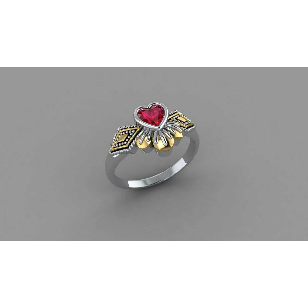 Single A.D Stone Ladies Ring
