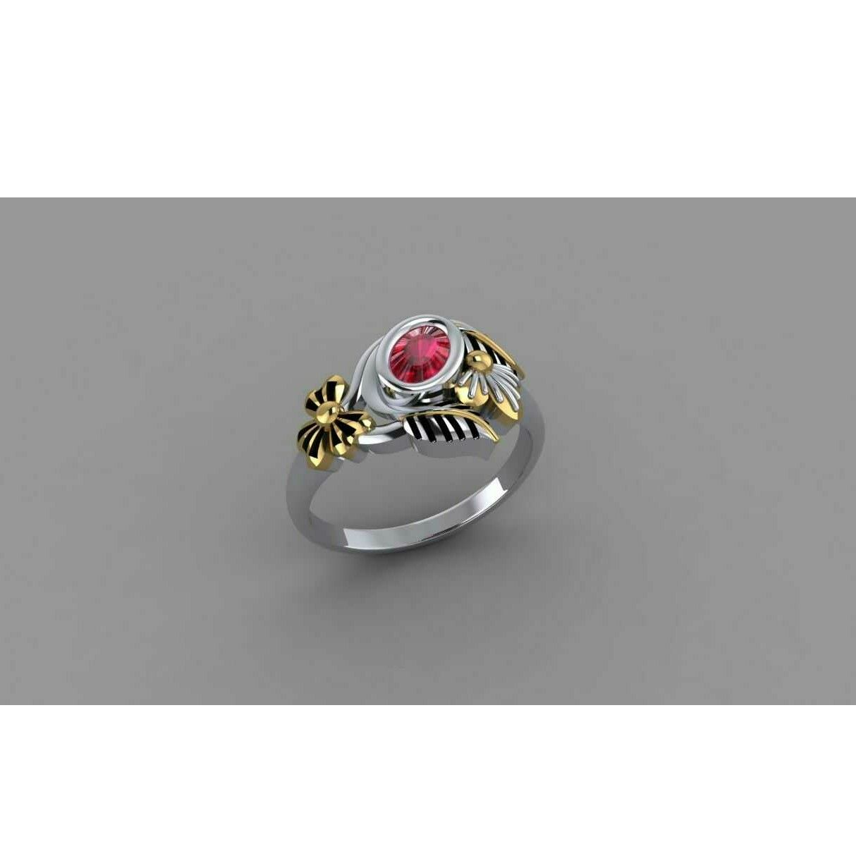 14K / 585 Gold Ladies Single A.D Stone Ladies Ring