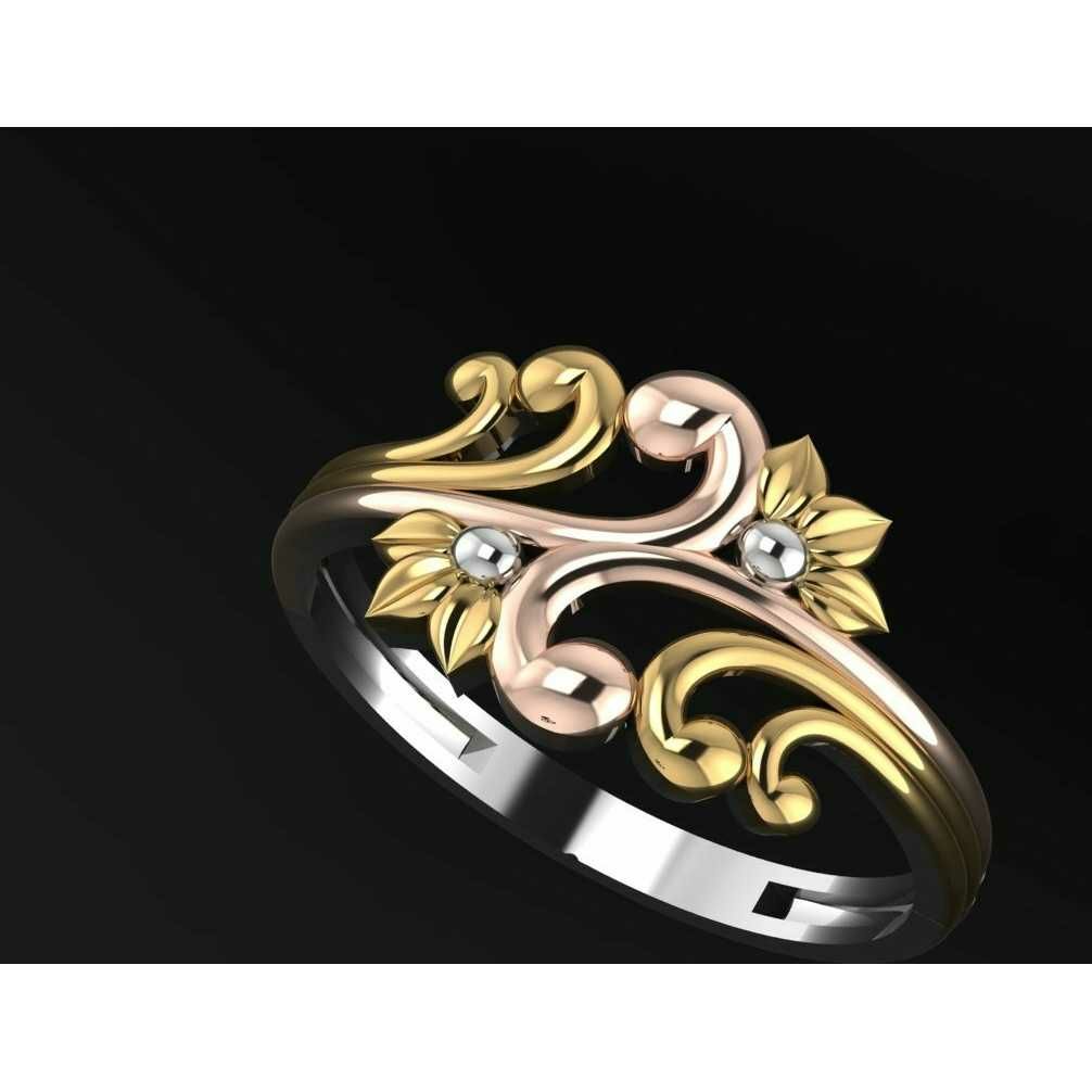 14K / 585 Silver Singapuri Ladies Ring