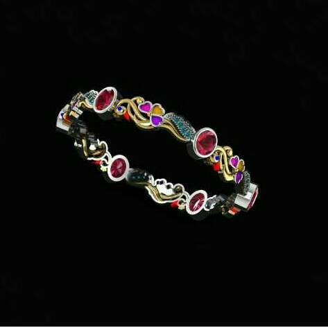 Silver Ladies Indian Fancy Bangles White