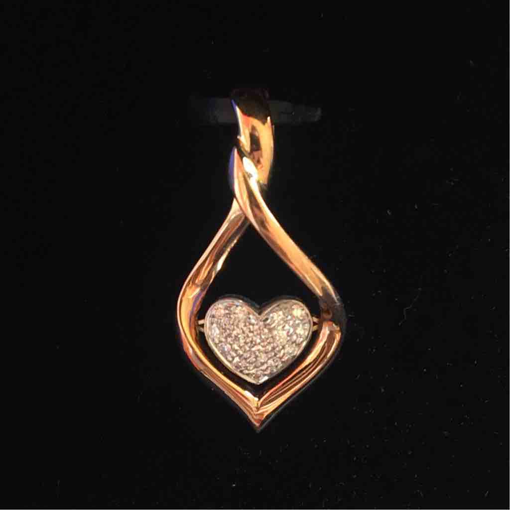 Elegant  Heart Shape 916 Gold Pendant