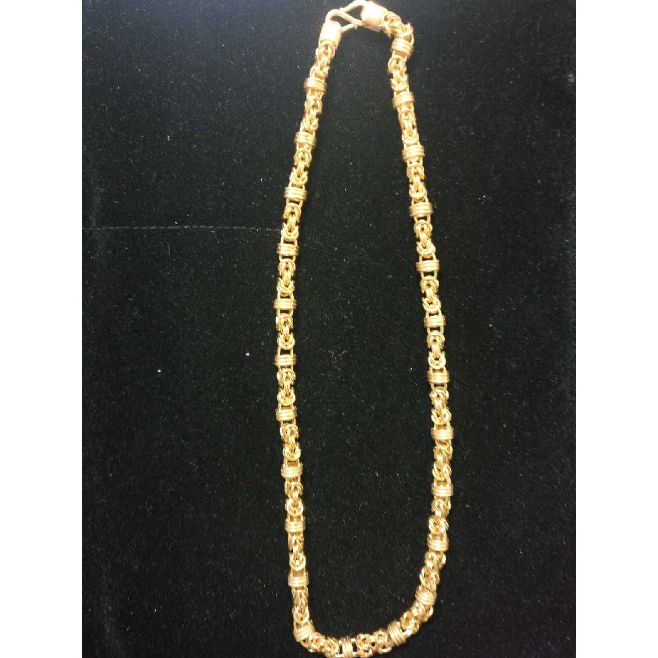 916 Yellow Gold Indo Italian Vertical Hollow Gents Chain