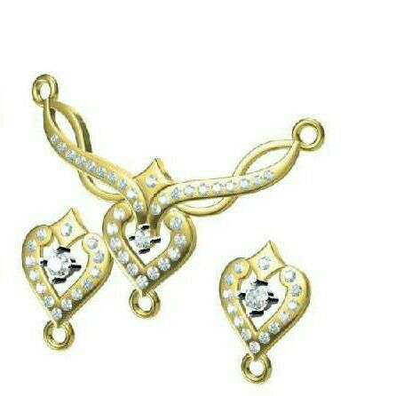 22K/916 Gold Designer Ladies Pendant Set