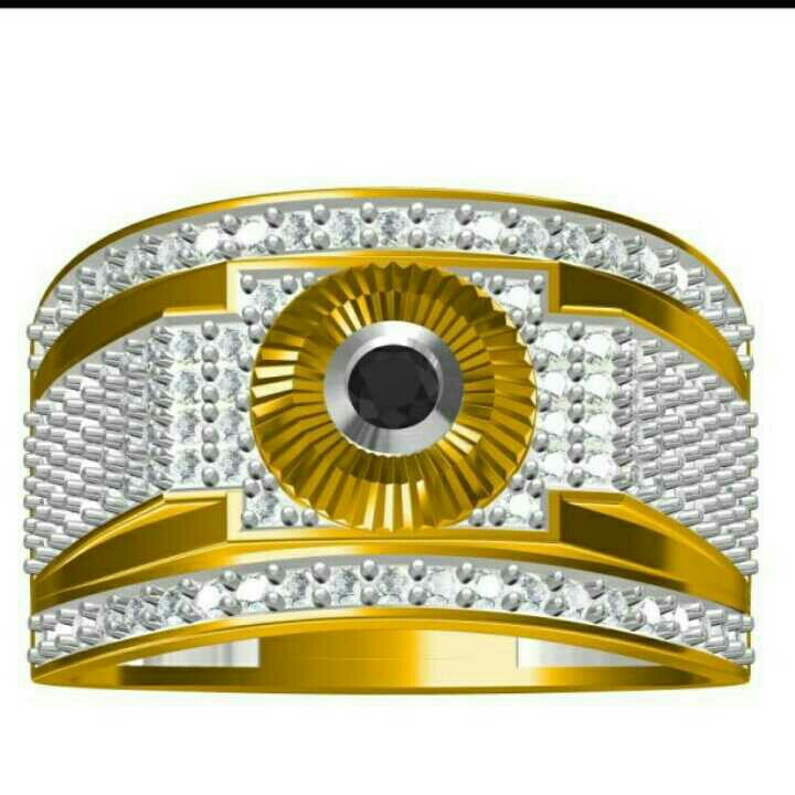 916 Designer Gold Gents Ring