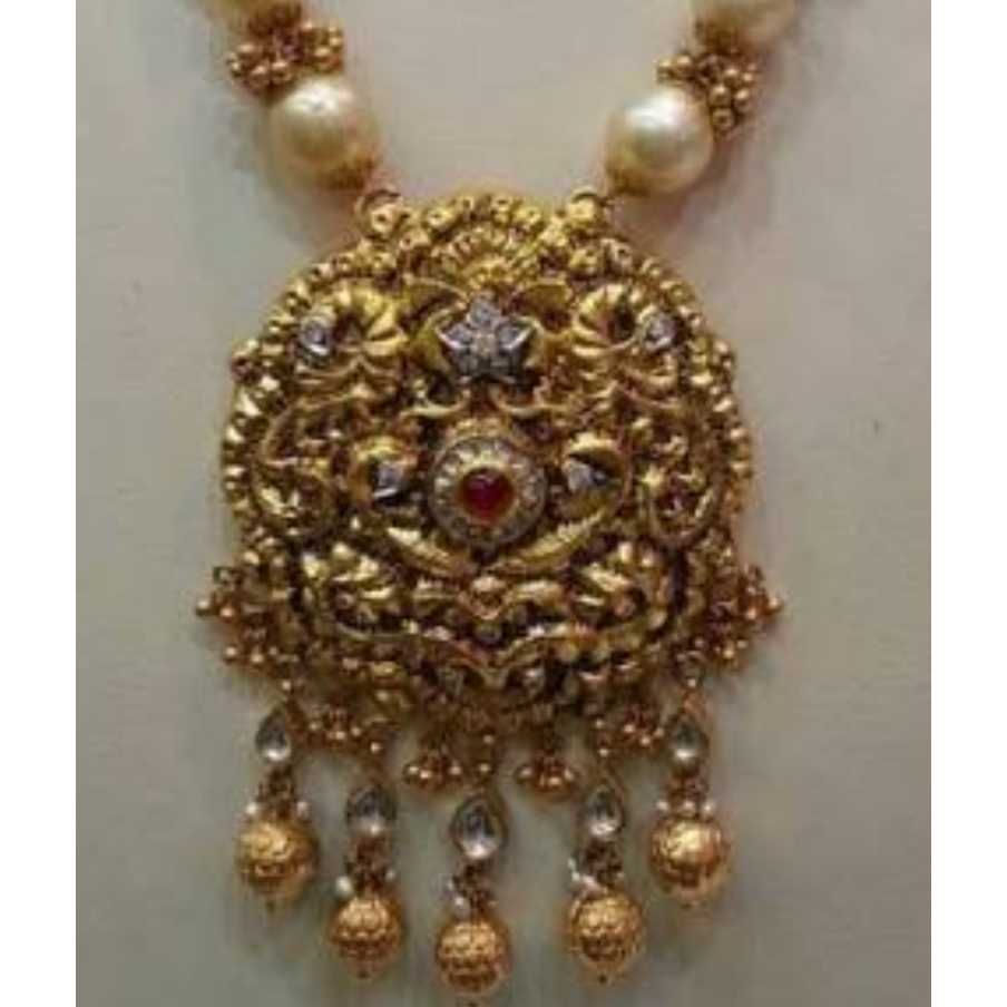22K / 916 Gold Indian Nakshi Work Necklace