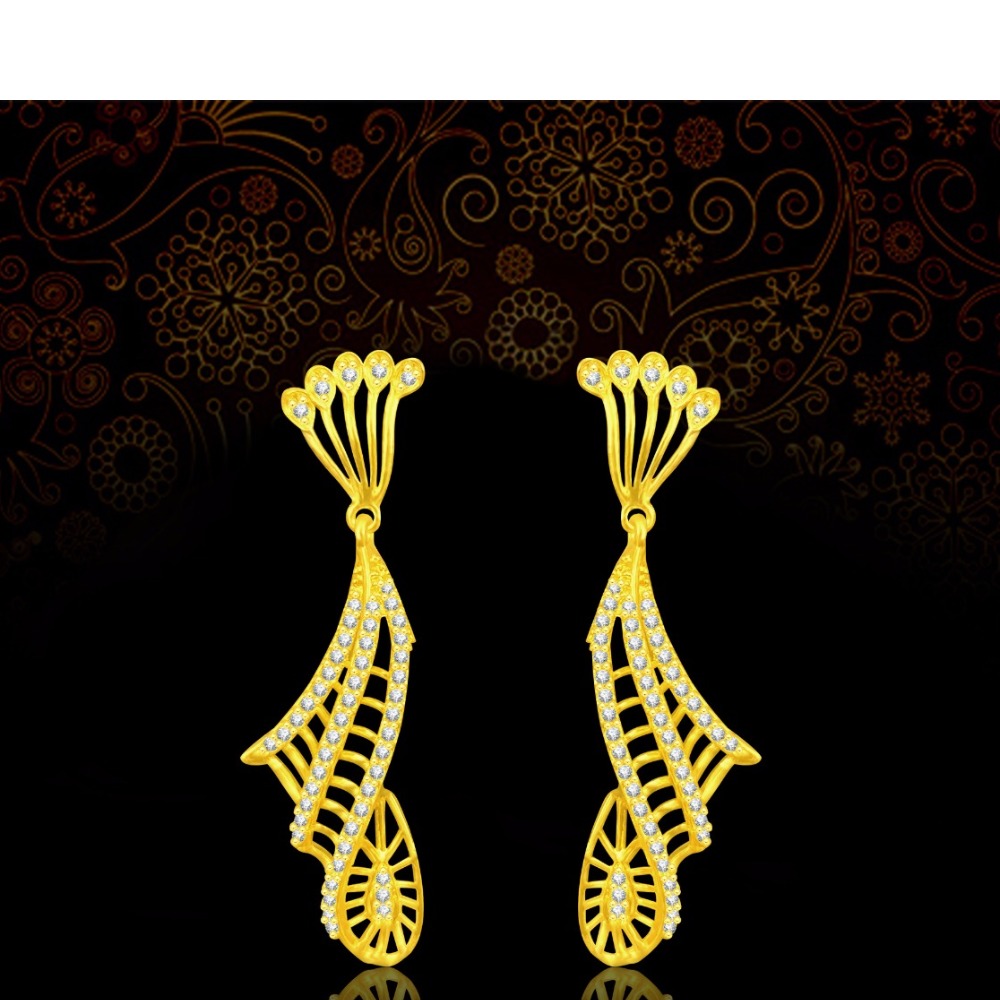 22K Gold Ladies Indian Fancy Earrings