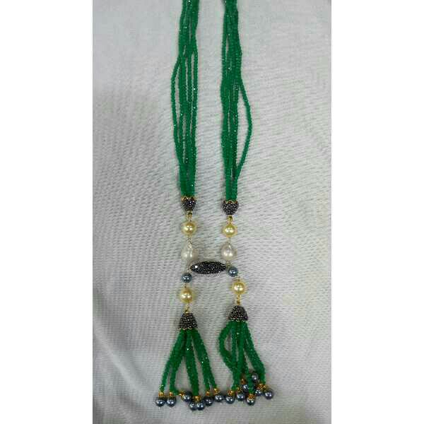Fancy Ladies Crystal Beads Antique Necklace