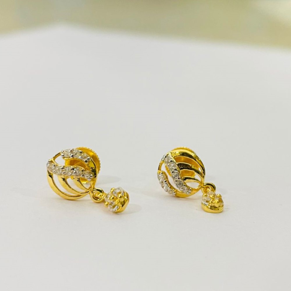 Yellow Gold Daily Wear Modern Earrings
