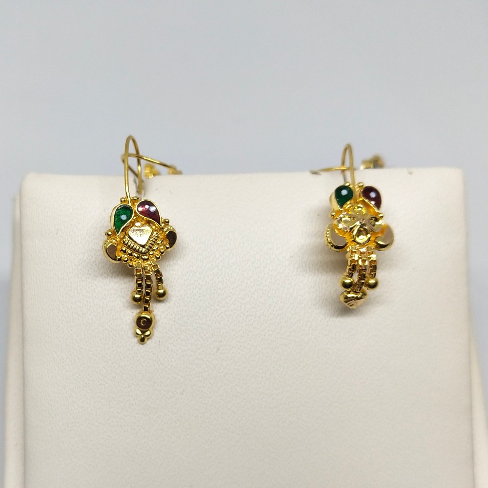 18Kt gold colorful earring dj-e023