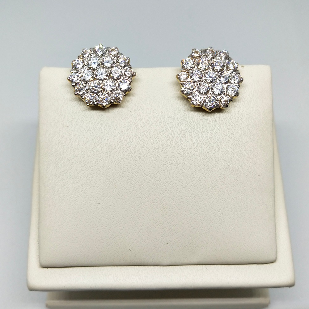 18KT gold round shape diamond earring dj-e005