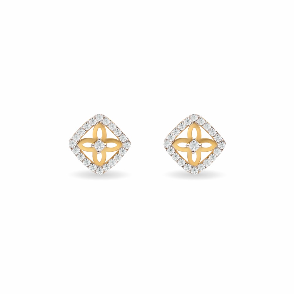 Square Flower Tops 18k Gold