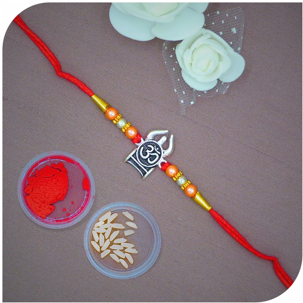 OM Trishul 925 Silver Rakhi