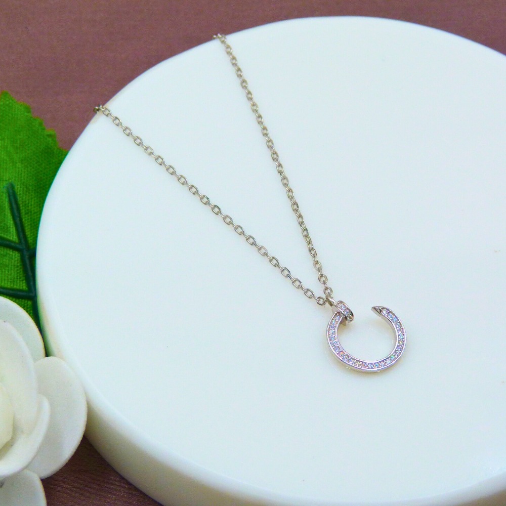 C shaped 925 silver chain set