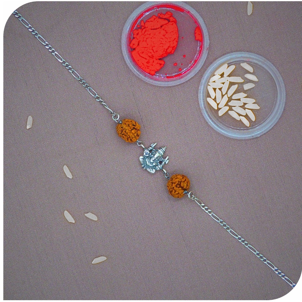 Oxidise ganesh chain rakhi