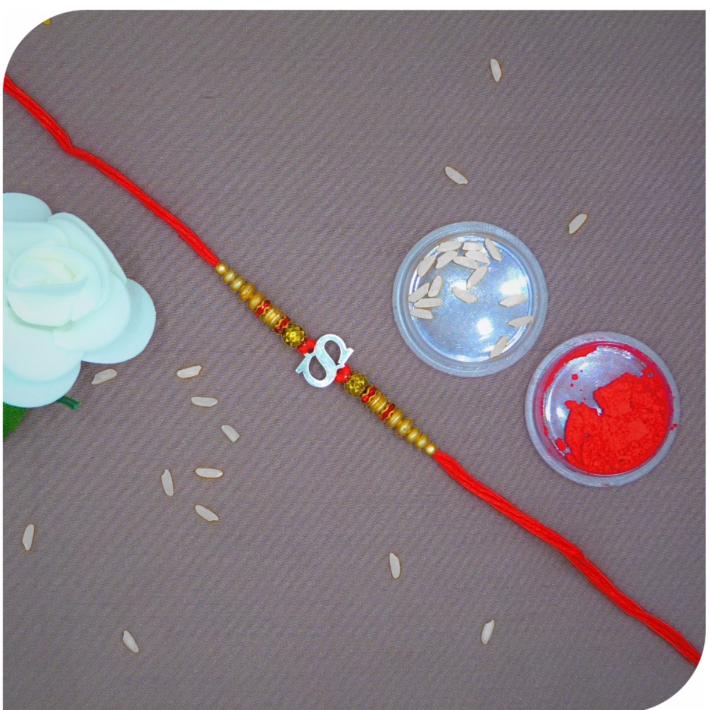 ' s ' alphabet 925 silver rakhi