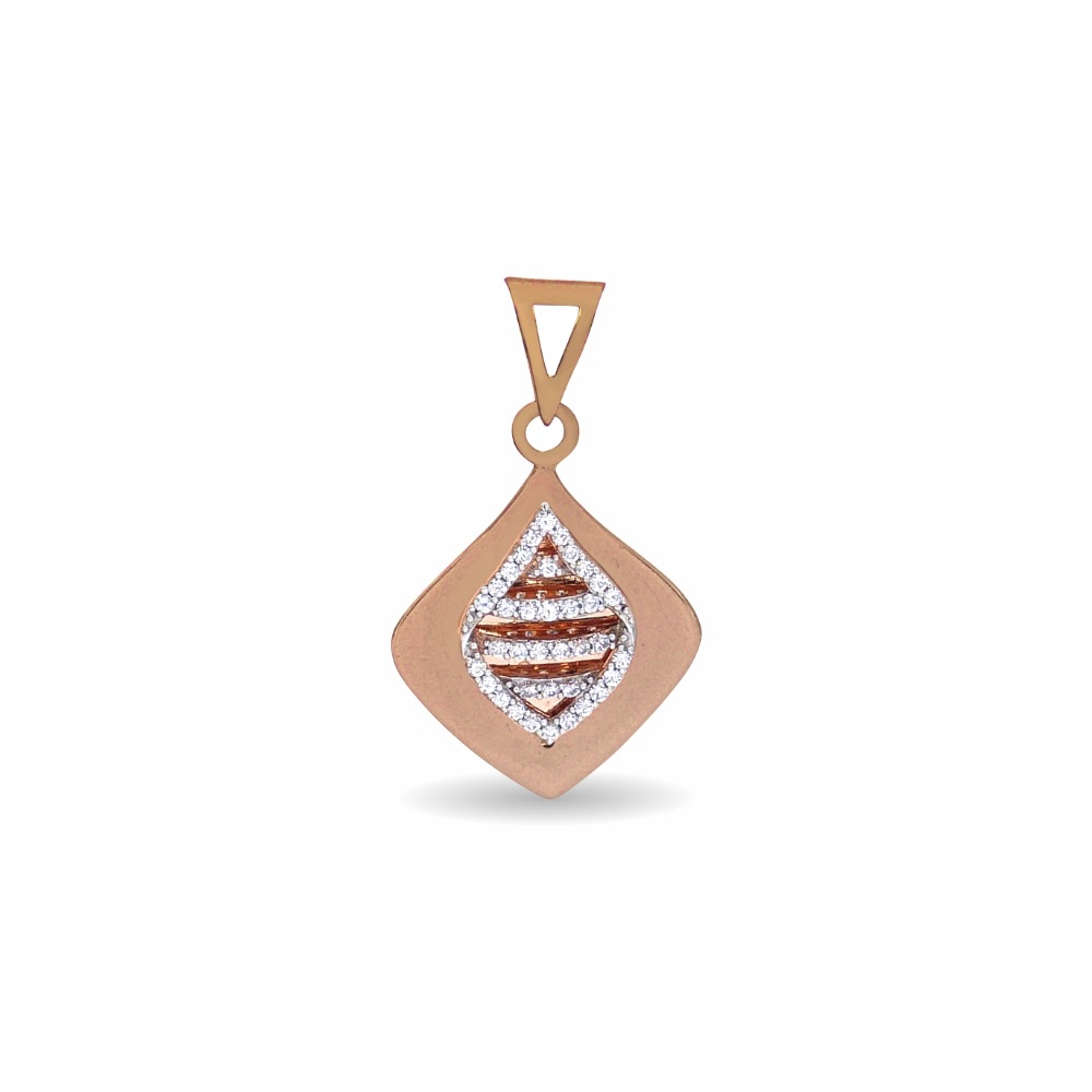 Fancy cz 18k rose gold pendant