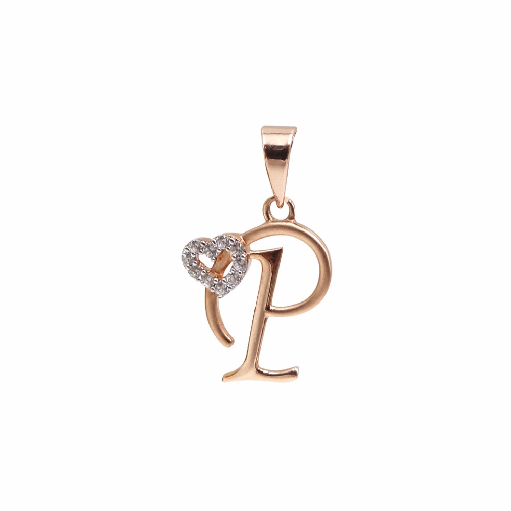 ' P ' Alphabet 18k Rose Gold Pendant