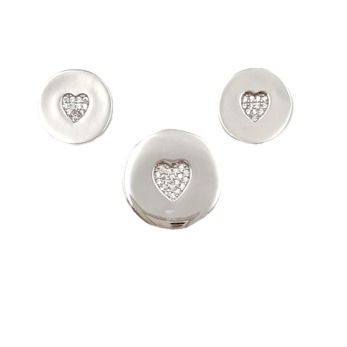 Heart 925 Silver Pendant Set