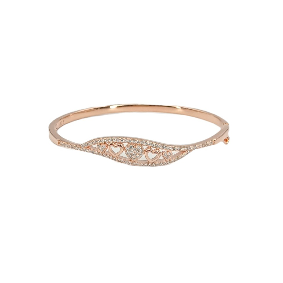 Rose Hearts 925 Silver Bracelet
