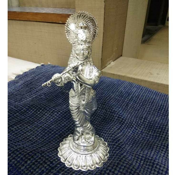 Lord Krishna Silver Statue